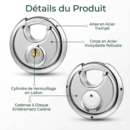 Cadenas à Disque Blindé en Acier Inoxydable