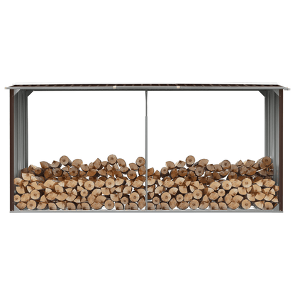 Abri à Bûches en Acier Galvanisé - 330 x 92 cm x 153 cm