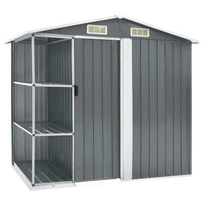 Abri de Jardin avec Étagères en Acier Galvanisé - 2,05m x 1,30m x 1,83m