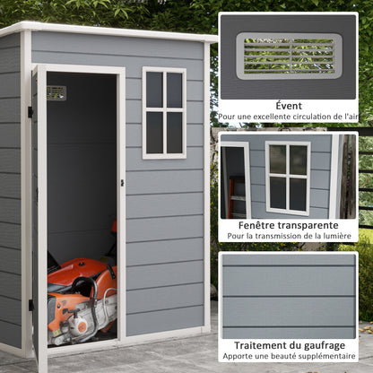 Abri de Jardin en Aluminium et PP avec Fenêtre 1.51m x 0.92m x 1.93m