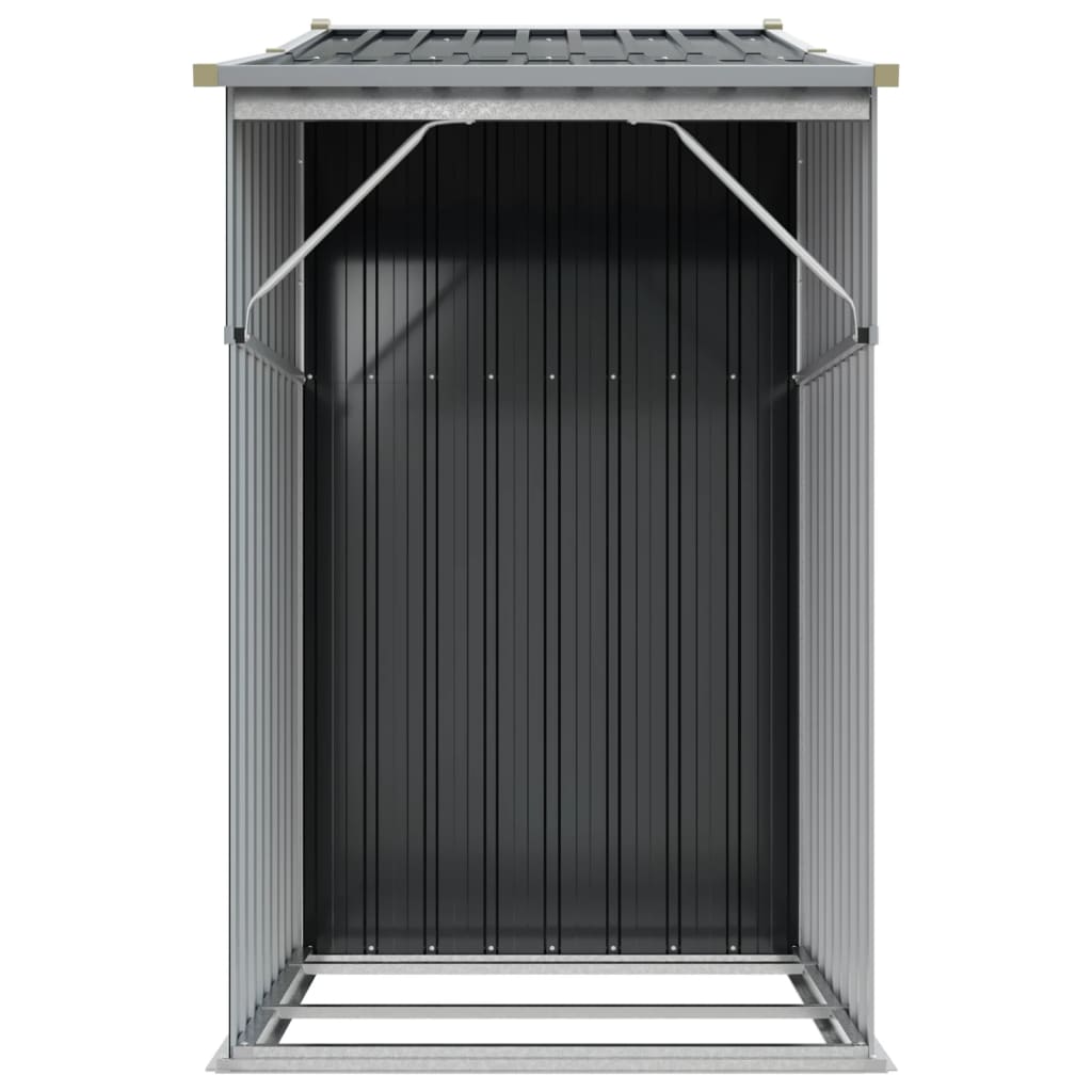 Abri de Jardin 2-en-1 avec Bûcher en Acier Galvanisé