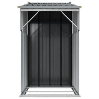 Abri de Jardin 2-en-1 avec Bûcher en Acier Galvanisé