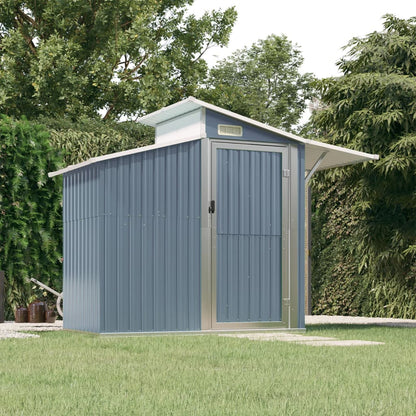 Abri de Jardin 2-en-1 en Acier Galvanisé avec Toit Lumineux - 2,70m x 1,30m x 2,08m