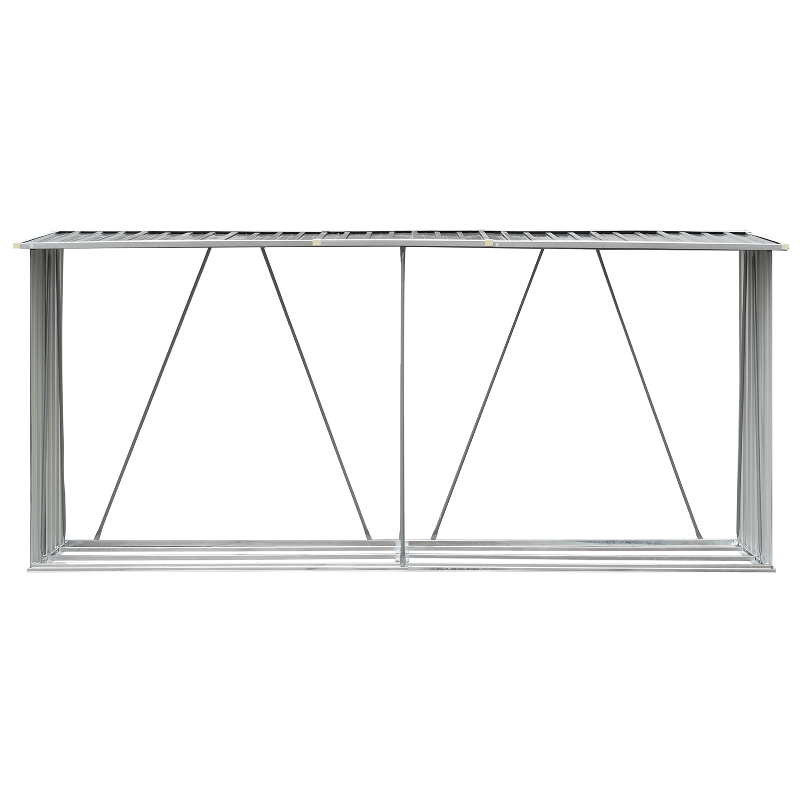 Abri à Bûches XXL en Acier Galvanisé - 3,30m x 0,84m x 1,52m