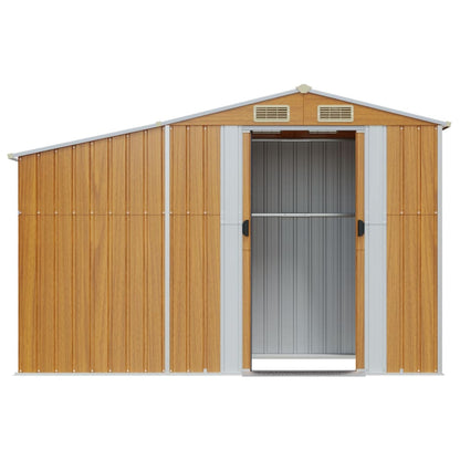 Abri de Jardin 2-en-1 avec Bûcher en Acier Galvanisé
