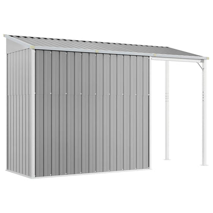 Abri de Jardin 2-en-1 avec Bûcher en Acier Galvanisé - 2,77m x 1,07m x 1,81m