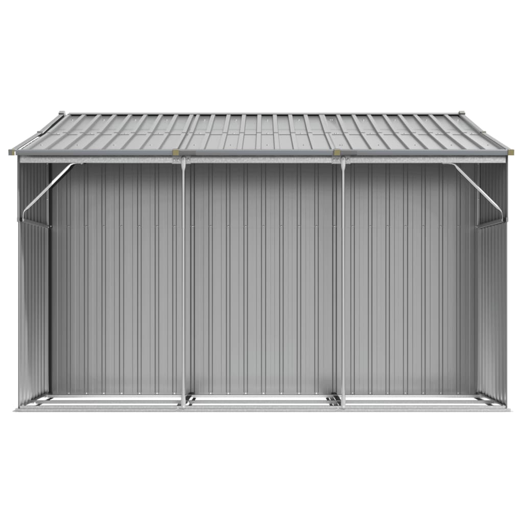 Abri de Jardin 2-en-1 avec Bûcher en Acier Galvanisé