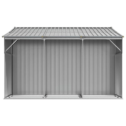 Abri de Jardin 2-en-1 avec Bûcher en Acier Galvanisé