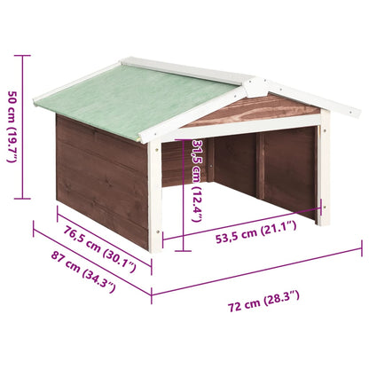 Abri pour Robot Tondeuse en Bois - 72x87x50cm