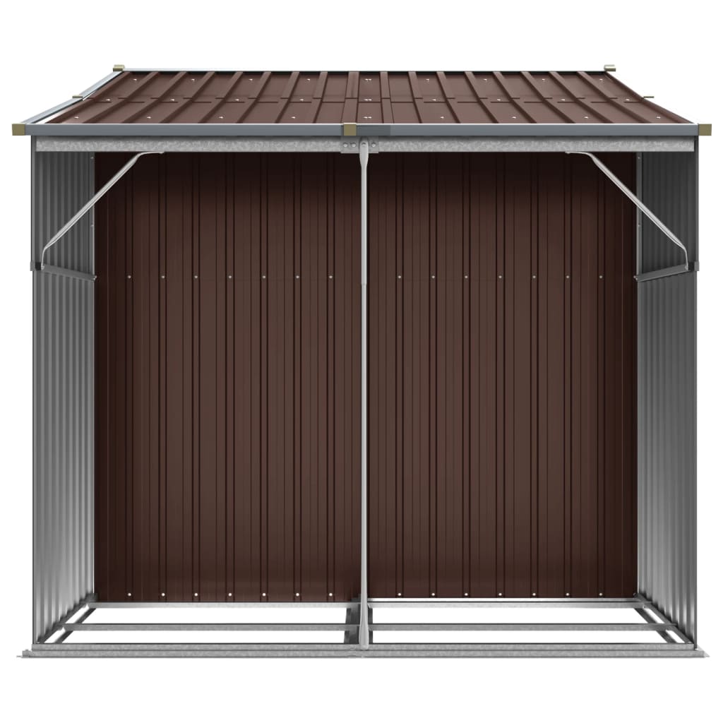 Abri de Jardin 2-en-1 avec Bûcher en Acier Galvanisé