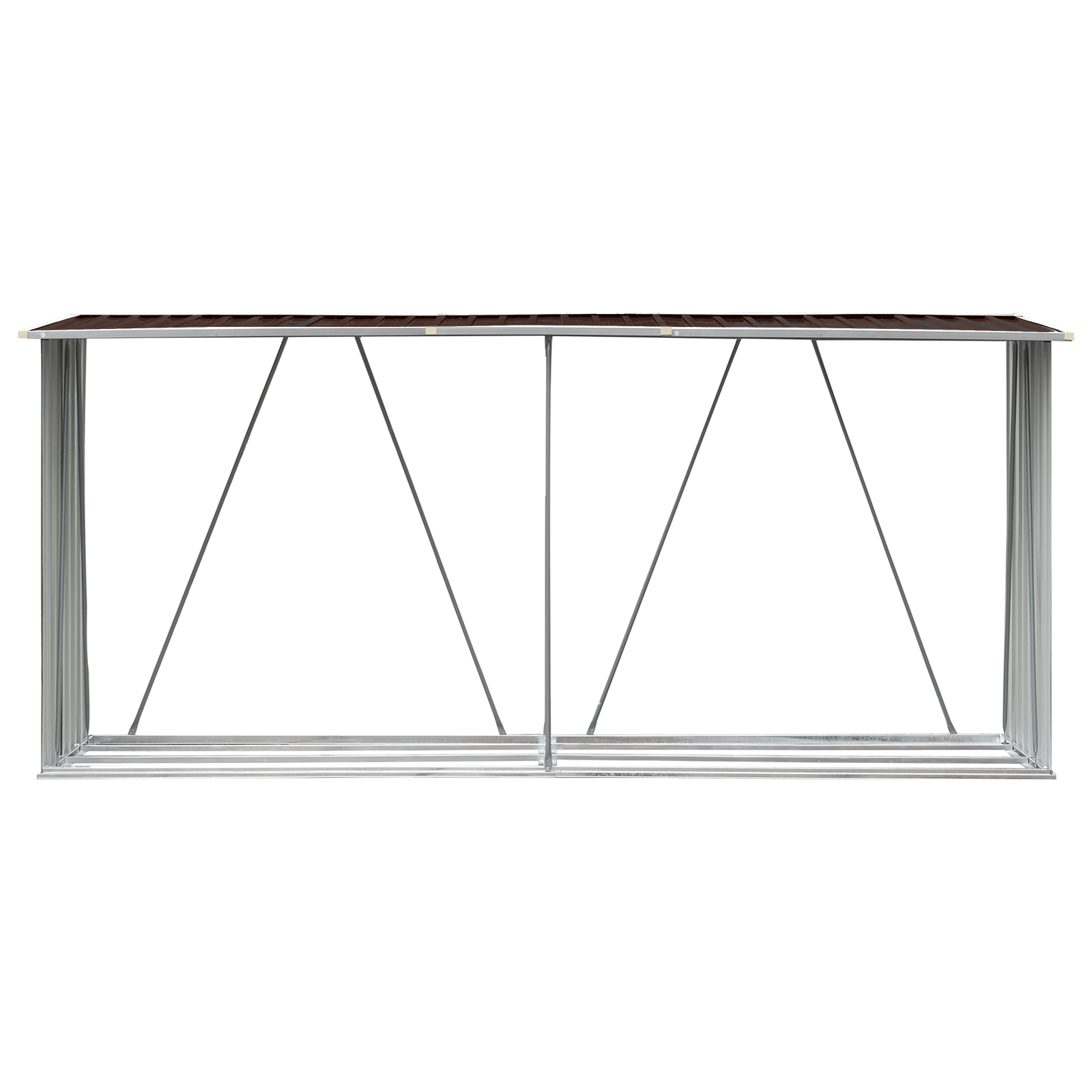 Abri à Bûches XXL en Acier Galvanisé - 3,30m x 0,84m x 1,52m