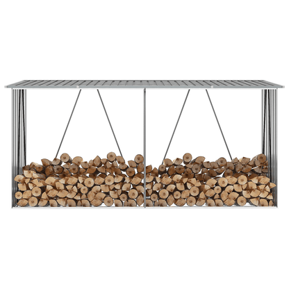 Abri à Bûches XXL en Acier Galvanisé - 3,30m x 0,84m x 1,52m