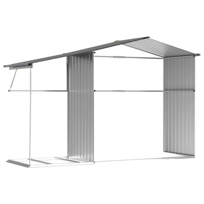 Abri de Jardin 2-en-1 avec Bûcher en Acier Galvanisé