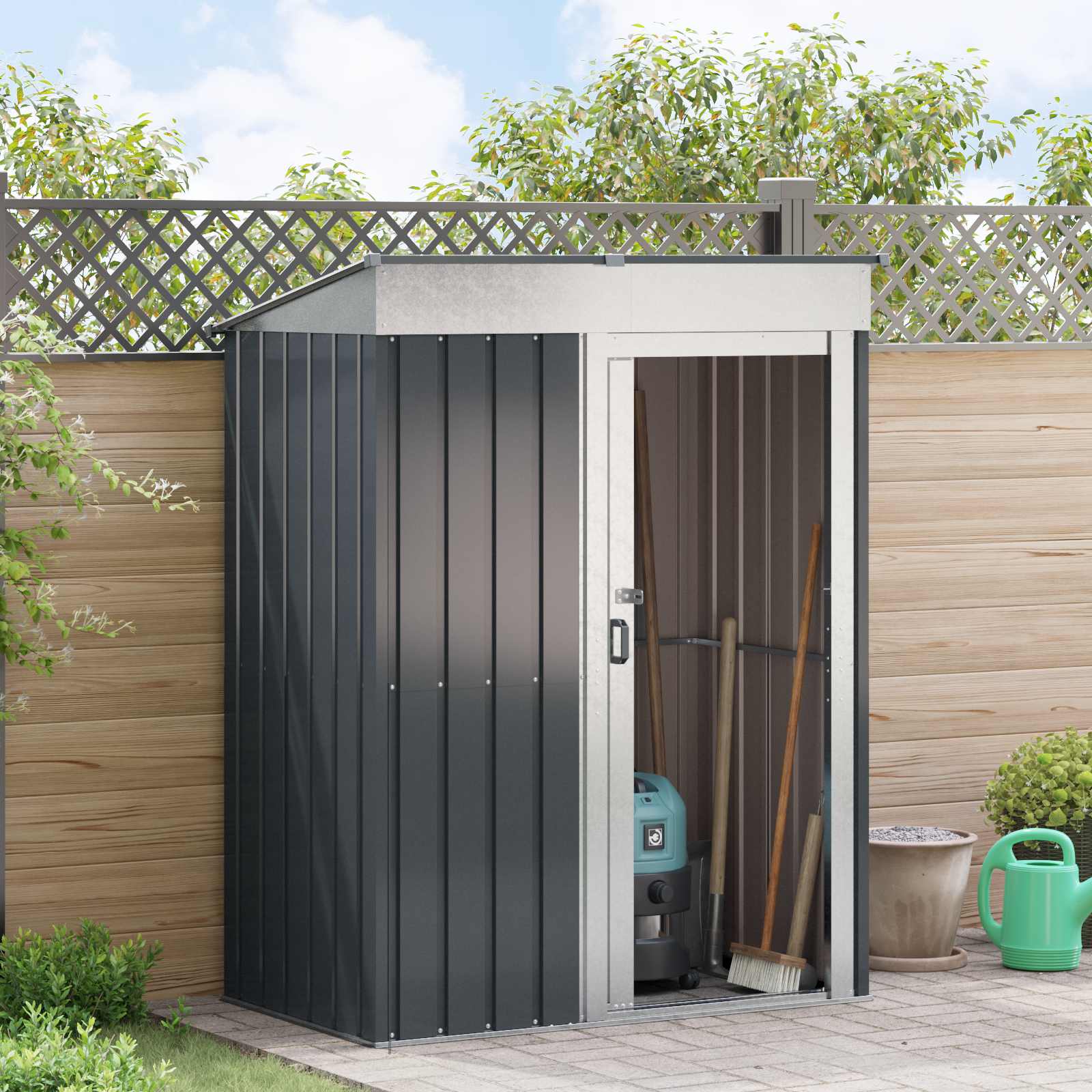 Abri de Jardin Design en Métal - 1,37m x 0,81m x 1,80m