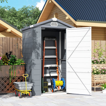 Abri de Jardin en Résine Gris - 1,33m x 1,02m x 2,08m