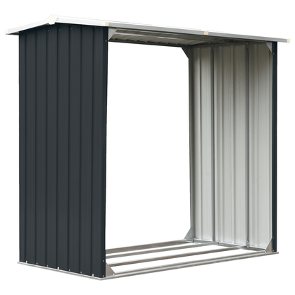 Abri à Bûches en Acier Galvanisé - 1,72m x 0,91m x 1,54m